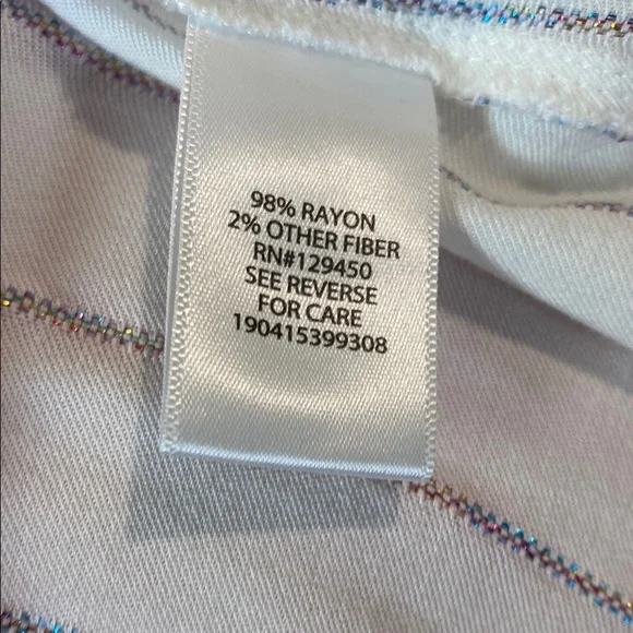 Candies Striped White Blouse M - Picture 7 of 7